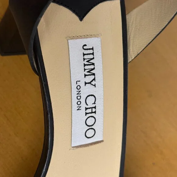 Jimmy Choo Drya 65 Studded Black Leather Block Heel Sandals – EU 39 - Picture 9 of 11